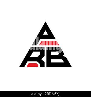 PRB-Logo mit Dreiecksbuchstaben und Dreiecksform. Monogramm mit PRB-Dreieck-Logo. PRB-Dreieck-Vektor-Logo-Vorlage mit roter Farbe. PRB Triangul Stock Vektor