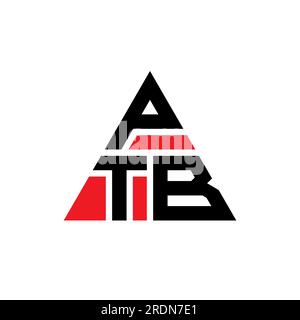 PTB-Logo mit Dreiecksbuchstaben und Dreiecksform. PTB-Dreieck-Logo-Monogramm. PTB-Dreieck-Vektor-Logo-Vorlage mit roter Farbe. PTB Triangul Stock Vektor