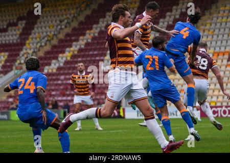 Bradford, Großbritannien. 22. Juli 2023 Football League-freundlich: Bradford City AFC gegen Hull City AFC. Kredit Paul Whitehurst/Alamy Live News Stockfoto