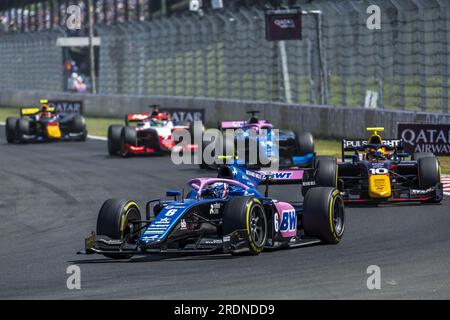 06 MARTINS Victor (FRA), ART Grand Prix, Dallara F2, Action während der 9. Runde der FIA-Formel-2-Meisterschaft 2023 vom 21. Bis 23. Juli 2023 auf dem Hungaroring in Mogyorod, Ungarn Stockfoto