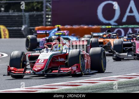 08 BEARMAN Oliver (gbr), Prema Racing, Dallara F2, Action während der 9. Runde der FIA-Formel-2-Meisterschaft 2023 vom 21. Bis 23. Juli 2023 auf dem Hungaroring in Mogyorod, Ungarn Stockfoto