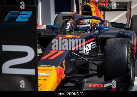 IWASA Ayumu (jpn), DAMS, Dallara F2, Portrait während der 9. Runde der FIA-Formel-2-Meisterschaft 2023 vom 21. Bis 23. Juli 2023 auf dem Hungaroring in Mogyorod, Ungarn Stockfoto