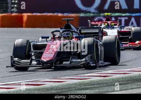 05 POURCHAIRE Theo (FRA), ART Grand Prix, Dallara F2, Action während der 9. Runde der FIA Formel-2-Meisterschaft 2023 vom 21. Bis 23. Juli 2023 auf dem Hungaroring in Mogyorod, Ungarn Stockfoto