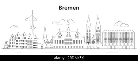 Bremer Skyline-Kunstvektordarstellung Stock Vektor