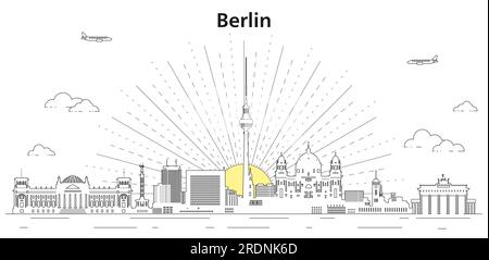 Berliner Skyline Kunstvektordarstellung Stock Vektor