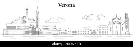 Veronas Skyline-Kunstvektordarstellung Stock Vektor