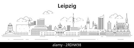 Leipziger Skyline-Kunstvektordarstellung Stock Vektor