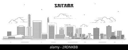 Die Skyline von Saitama ist eine Vektordarstellung Stock Vektor