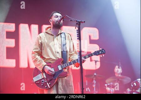 22. Juli 2023, Sheffield, South Yorkshire, U.K: Courteners , Performing at Tramlines Festival,Sheffield , UK , 22.07.2023 (Credit Image: © Robin Burns/ZUMA Press Wire) NUR REDAKTIONELLE VERWENDUNG! Nicht für den kommerziellen GEBRAUCH! Stockfoto