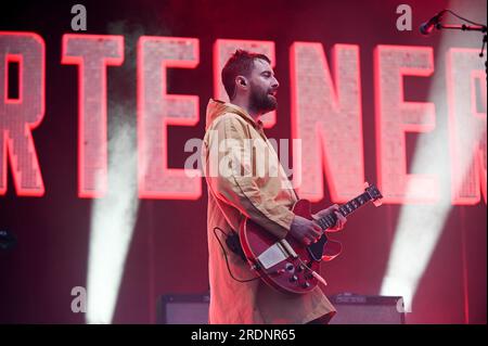 22. Juli 2023, Sheffield, South Yorkshire, U.K: Courteners , Performing at Tramlines Festival,Sheffield , UK , 22.07.2023 (Credit Image: © Robin Burns/ZUMA Press Wire) NUR REDAKTIONELLE VERWENDUNG! Nicht für den kommerziellen GEBRAUCH! Stockfoto