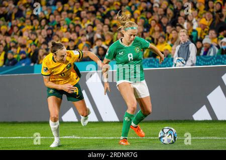 Sydney, Australien. 20. Juli 2023. Ruesha Littlejohn in Aktion während des FIFA Women's World Cup Australia & Neuseeland 2023 Group B-Spiels zwischen Australien und Irland im Stadium Australia. „Die Matildas“ sind die Gewinner von 1 bis 0 gegen das irische Team „Girls in Green“. Australien und Neuseeland 2023-Spiel der Gruppe B im Stadium Australia. Kredit: SOPA Images Limited/Alamy Live News Stockfoto