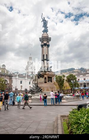 Plaza de la Independencia im historischen Zentrum von Quito, Ecuador. Stockfoto