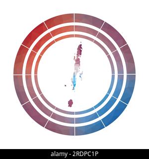 Andamaneninseln-Abzeichen. Helles, verlaufendes Logo der Insel in flachem Poly-Stil. Stock Vektor