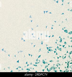 Abstrakter geometrischer Hintergrund. Attraktive verstreute, niedrige Polydreiecke mit farbigem Farbverlauf. Stilvolle Vektordarstellung. Stock Vektor