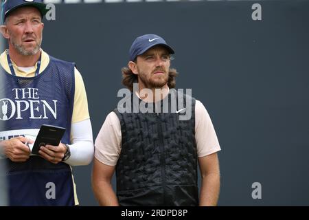 Tommy Fleetwood aus England am 3. Tag der British Open Golf Championship 2023 im Royal Liverpool Golf Club in Wirral, England, am 22. Juli 2023. Kredit: Koji Aoki/AFLO SPORT/Alamy Live News Stockfoto