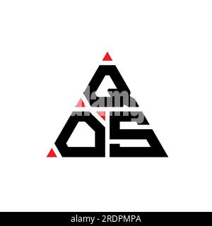 QOS-Logo mit Dreiecksbuchstaben und Dreiecksform. QOS Dreieck Logo Design Monogramm. QOS-dreieckige Vektorvorlage mit roter Farbe. QOS Triangul Stock Vektor
