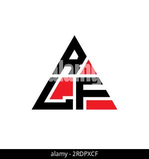 RLF-Logo mit Dreiecksbuchstaben und Dreiecksform. Monogramm mit dem RLF-Dreieck-Logo. RLF-dreieckige Vektor-Logo-Vorlage mit roter Farbe. RLF Triangul Stock Vektor