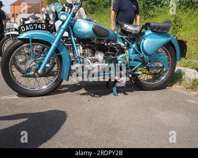 Douglas Motorrad in der Douglas Cavalcade, Warmley, Mai 2023 Stockfoto