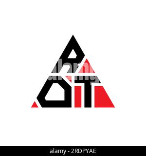 ROT-dreieckiges Logo in Dreiecksform. ROT-Dreieck-Logo-Monogramm. ROT-Dreieck-Vektor-Logo-Vorlage mit roter Farbe. TRIANGUL VERROTTEN Stock Vektor