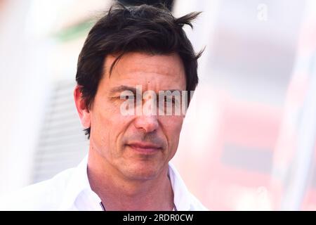 Budapest, Ungarn. 22. Juli 2023. Toto Wolff vor dem Großen Preis von Ungarn F1 auf der Hungaroring am 22. Juli 2023 in Budapest, Ungarn. (Kreditbild: © Beata Zawrzel/ZUMA Press Wire) NUR REDAKTIONELLE VERWENDUNG! Nicht für den kommerziellen GEBRAUCH! Stockfoto