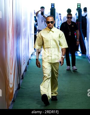 BUDAPEST - Lewis Hamilton (Mercedes) vor dem ungarischen Grand Prix im Hungaroring. ANP REMKO DE WAAL Stockfoto