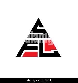 SFL-Logo mit Dreiecksbuchstaben und Dreiecksform. SFL-Dreieck-Logo-Monogramm. SFL-dreieckige Vektor-Logo-Vorlage mit roter Farbe. SFL Triangul Stock Vektor