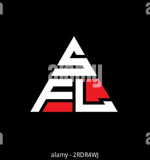SFL-Logo mit Dreiecksbuchstaben und Dreiecksform. SFL-Dreieck-Logo-Monogramm. SFL-dreieckige Vektor-Logo-Vorlage mit roter Farbe. SFL Triangul Stock Vektor