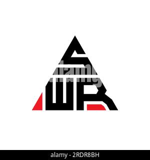 SWR-Logo mit dreieckigem Buchstaben in Dreiecksform. Monogramm mit SWR-Dreieck-Logo. SWR-dreieckige Vektorvorlage mit roter Farbe. SWR Triangul Stock Vektor