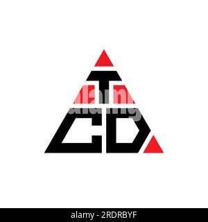 T-CD-Logo mit dreieckigem Buchstaben und Dreiecksform. TCD-Dreieck-Logo-Monogramm. TCD-dreieckige Vektor-Logo-Vorlage mit roter Farbe. TCD Triangul Stock Vektor