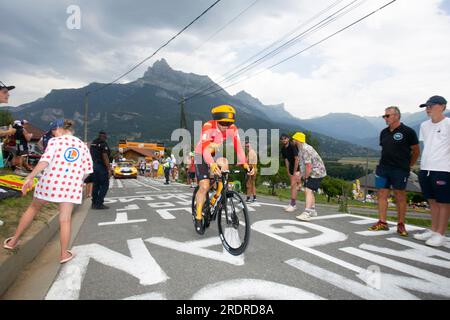 Domancy, Frankreich 18. Juli 2023: ALEXANDER KRISTOFF (UNO-X pro RADSPORTTEAM NOR) in der Zeitversuchsphase der Tour de France 2023. Stockfoto