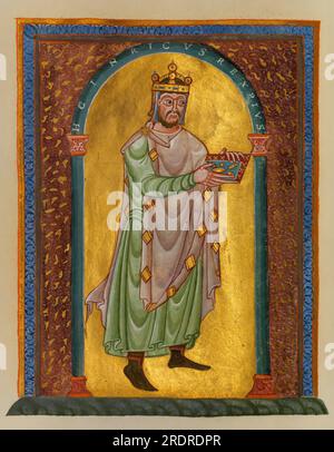 Das Evangeliar Seeon oder das Evangeliar von Heinrich II., 973-1024, Heiliger römischer Kaiser Stockfoto