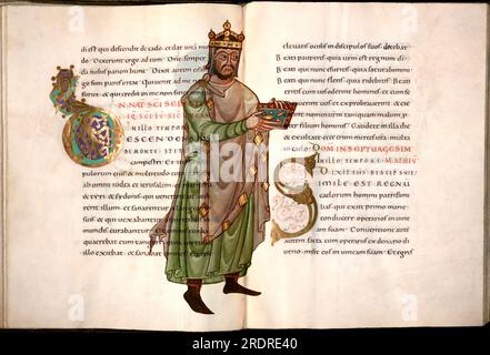 Das Evangeliary von Seeon oder Evangeliary von Heinrich II., 973-1024, Heiliger römischer Kaiser, digital bearbeitet Stockfoto