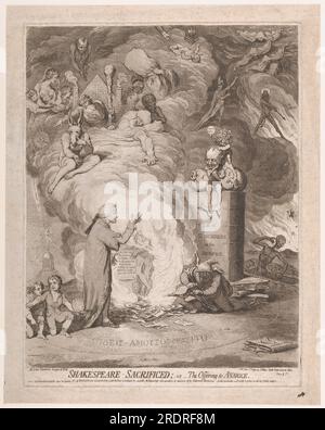 Shakespeare – geopfert; oder das Opfer an Avarice vom 20. Juni 1789 von James Gillray Stockfoto