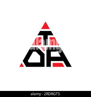 TOA-Logo mit Dreiecksbuchstaben und Dreiecksform. TOA-Dreieck-Logo-Monogramm. TOA-Dreieck-Vektor-Logo-Vorlage mit roter Farbe. TOA Triangul Stock Vektor