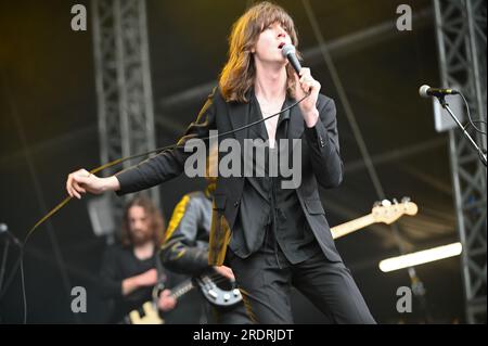 22. Juli 2023, Sheffield, South Yorkshire, U.K: Bossoms , Performing at Tramlines Festival,Sheffield , UK , 22.07.2023 (Credit Image: © Robin Burns/ZUMA Press Wire) REDAKTIONELLE VERWENDUNG! Nicht für den kommerziellen GEBRAUCH! Stockfoto