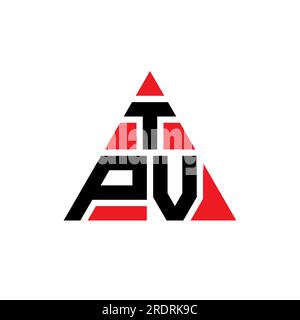 TPV-Logo mit dreieckigen Buchstaben und Dreiecksform. TPV-Dreieck-Logo-Monogramm. TPV-Dreieck-Vektor-Logo-Vorlage mit roter Farbe. TPV Triangul Stock Vektor