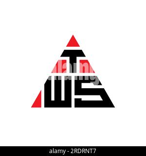 TWS-Logo mit Dreiecksbuchstaben und Dreiecksform. TWS-Dreieck-Logo-Monogramm. TWS-dreieckige Vektorvorlage mit roter Farbe. TWS Triangul Stock Vektor