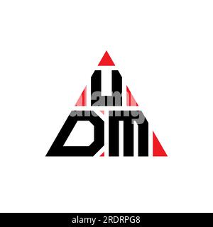 UDM-Logo mit Dreiecksbuchstaben und Dreiecksform. UDM-Dreieck-Logo-Monogramm. UDM-Dreieck-Vektor-Logo-Vorlage mit roter Farbe. UDM Triangul Stock Vektor