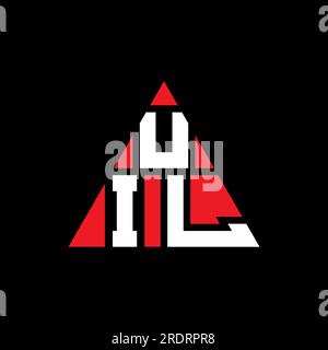 UIL-Logo mit Dreiecksbuchstaben und Dreiecksform. Monogramm mit UIL-Dreieck-Logo. UIL-Dreieck-Vektor-Logo-Vorlage mit roter Farbe. UIL Triangul Stock Vektor