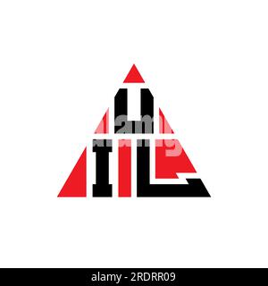 UIL-Logo mit Dreiecksbuchstaben und Dreiecksform. Monogramm mit UIL-Dreieck-Logo. UIL-Dreieck-Vektor-Logo-Vorlage mit roter Farbe. UIL Triangul Stock Vektor