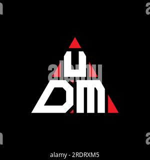 UDM-Logo mit Dreiecksbuchstaben und Dreiecksform. UDM-Dreieck-Logo-Monogramm. UDM-Dreieck-Vektor-Logo-Vorlage mit roter Farbe. UDM Triangul Stock Vektor