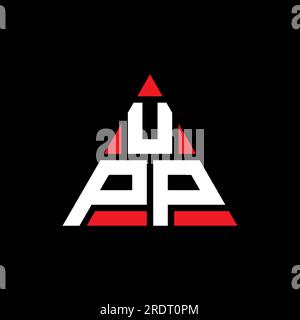 Logo mit dreieckigen UPP-Buchstaben in Dreiecksform. Monogramm mit UPP-Dreieck-Logo. UPP-dreieckige Vektorvorlage mit roter Farbe. UPP Triangul Stock Vektor