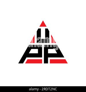 Logo mit dreieckigen UPP-Buchstaben in Dreiecksform. Monogramm mit UPP-Dreieck-Logo. UPP-dreieckige Vektorvorlage mit roter Farbe. UPP Triangul Stock Vektor