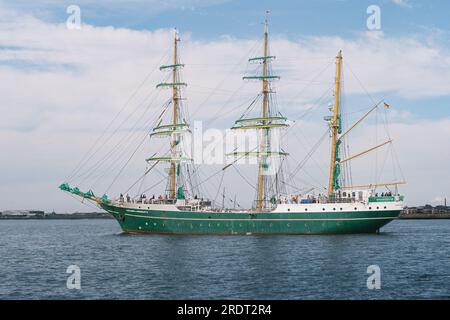 Alexander von Humboldt II. Im Tall Ships Race 2023, Segelschiffe, die Hartlepool auf Teesside North East England verlassen Stockfoto