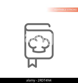 Kochbuch, Rezepturlinienvektorsymbol. Umrisssymbol des Kochbuchs. Stock Vektor