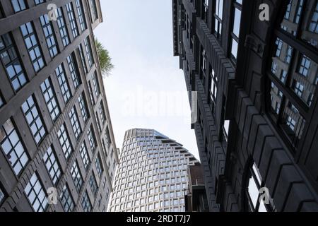 Architektonische Details von Dumbo (kurz für Down Under the Manhattan Bridge Overpass), einem Viertel im New York City Bezirk Brooklyn Stockfoto