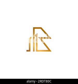 Logo-Design mit Buchstabe B für Gebäude. Logo in B-Zeile Stock Vektor