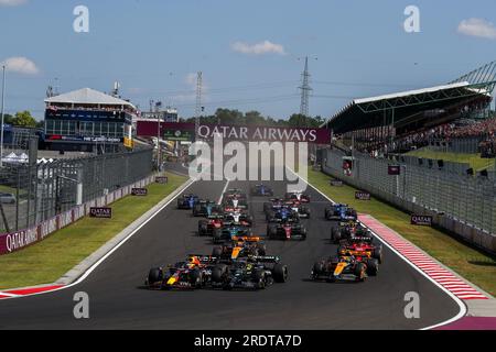 Mogyorod, Ungarn. 23. Juli 2023. Jul21 bis Jul23 2023 Hungaroring, Budapest, Ungarn während 2023 Formel 1 Qatar Airways ungarischer Grand Prix, Formel-1-Weltmeisterschaft - Rennen, Formel-1-Meisterschaft in Mogyorod, Ungarn, Juli 23 2023 Kredit: Independent Photo Agency/Alamy Live News Stockfoto