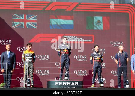 Mogyorod, Ungarn. 23. Juli 2023. Jul21 bis Jul23 2023 Hungaroring, Budapest, Ungarn während 2023 Formel 1 Qatar Airways ungarischer Grand Prix, Formel-1-Weltmeisterschaft - Rennen, Formel-1-Meisterschaft in Mogyorod, Ungarn, Juli 23 2023 Kredit: Independent Photo Agency/Alamy Live News Stockfoto