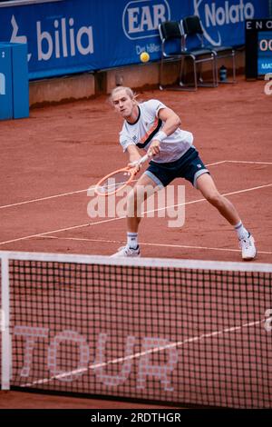 Bstad, Schweden. 23. Juli 2023. Båstad, Schweden. , . Rafael Matos und Francisco Cabral gegen Gonzalo Escobar und Aleksandr Nedovyesov im Doppelfinale der Nordea Open 2023. Das Paar Gonzalo Escobar und Aleksandr Nedovyesov gewannen in zwei Sätzen. Kredit: Daniel Bengtsson/Alamy Live News Kredit: Daniel Bengtsson/Alamy Live News Stockfoto